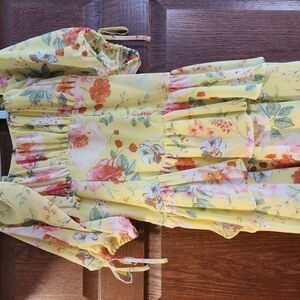 Forever 21 Floral Yellow Mini Dress